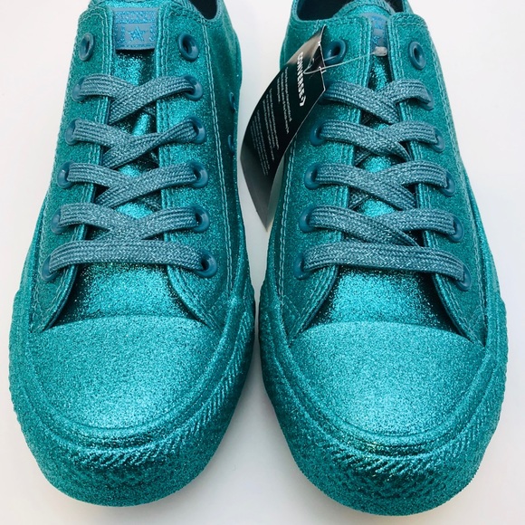 Converse Ctas Low Top Brittany Blue Glitter NWT - Picture 7 of 8